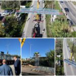 Τοποθετείται η νέα πεζογέφυρα στη Μεγάλη Χώρα Αγρινίου